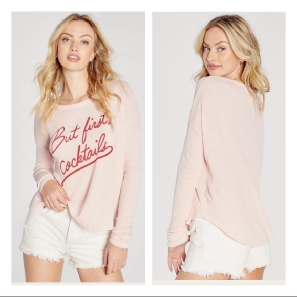 New WILDFOX But First Cocktail Hudson thermal Sweater - Picture 1 of 8